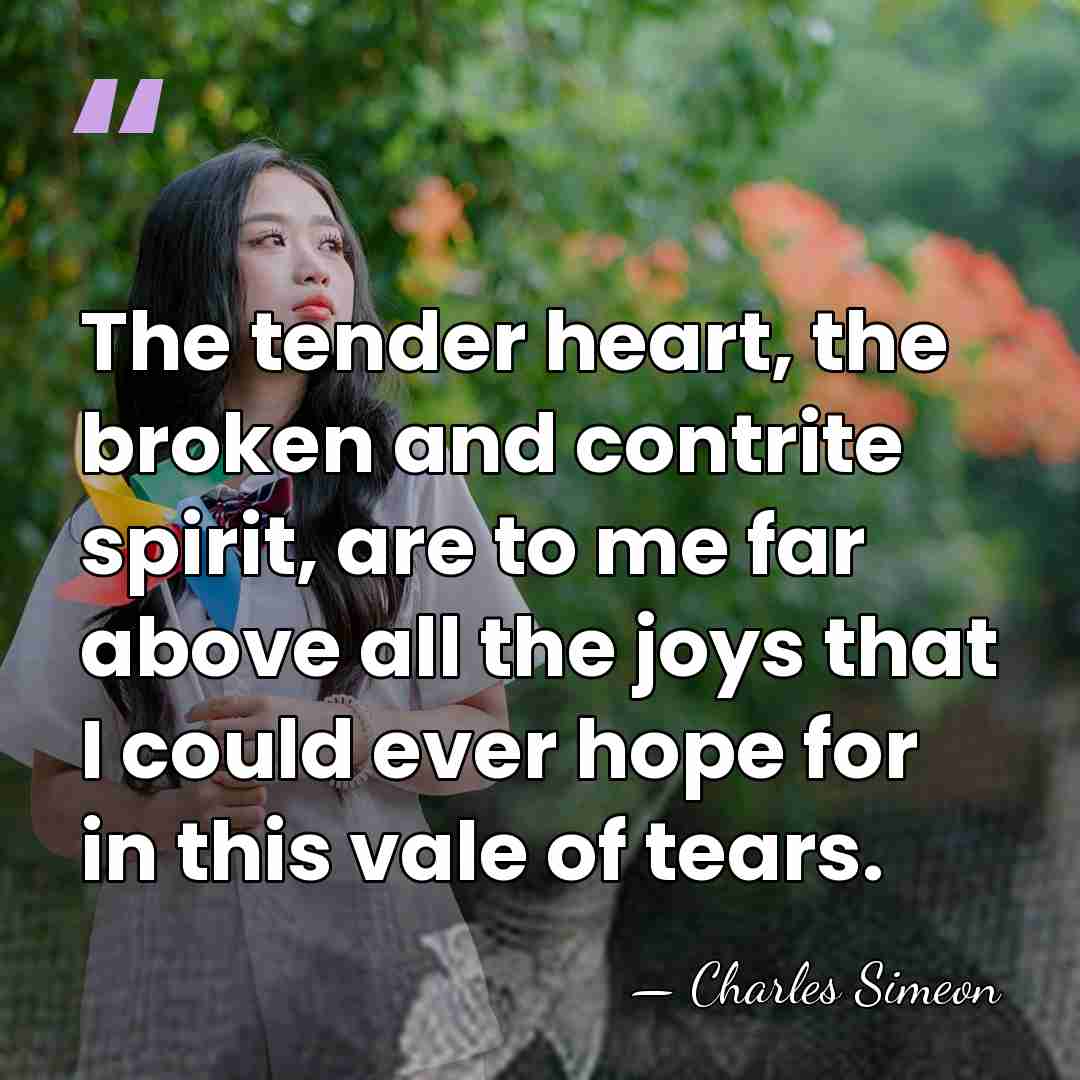 The tender heart, the broken and contrite spirit, are to me far&hellip; - Charles Simeon