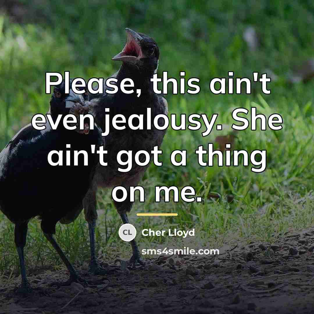 “Please, this ain't even jealousy. She ain't got a thing…” quote by Cher Lloyd