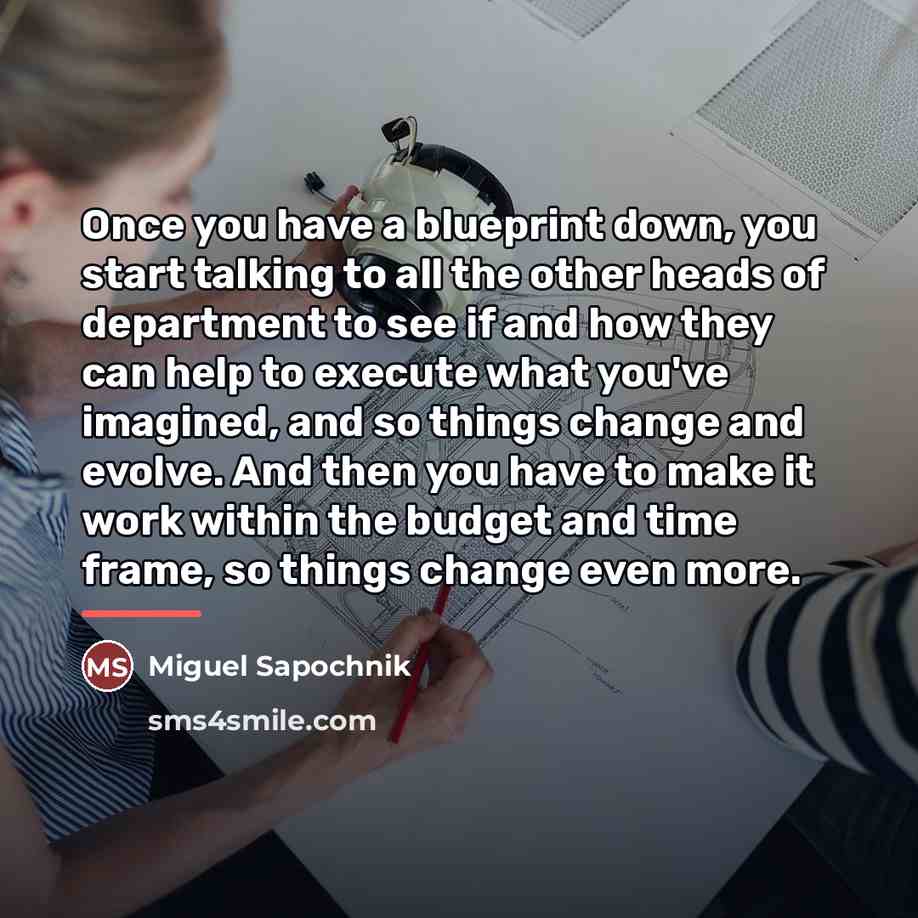 “Once you have a blueprint down, you start talking to…” quote by Miguel Sapochnik