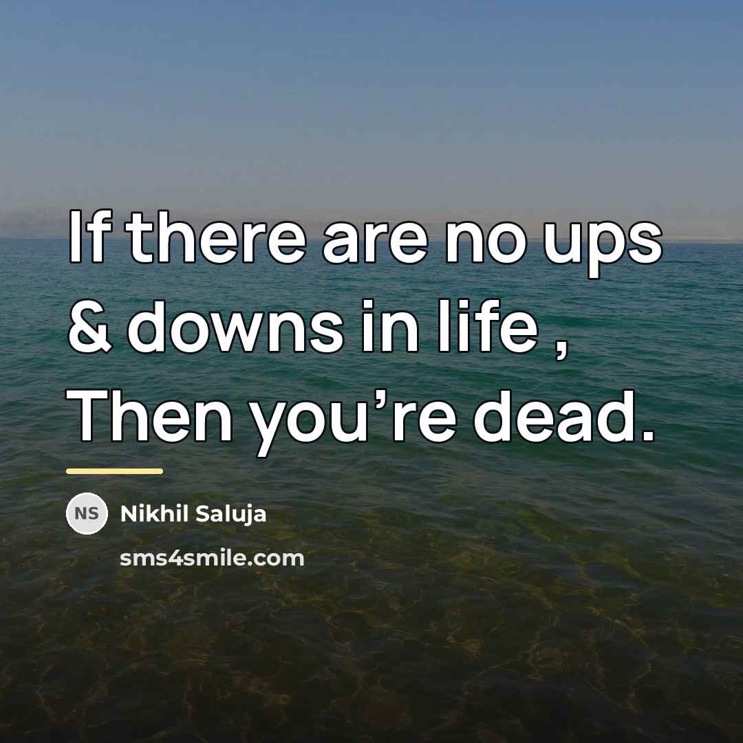 “If there are no ups & downs in life ,…” quote by Nikhil Saluja