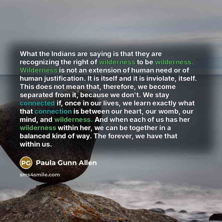 “What the Indians are saying is that they are recognizing…” quote by Paula Gunn Allen
