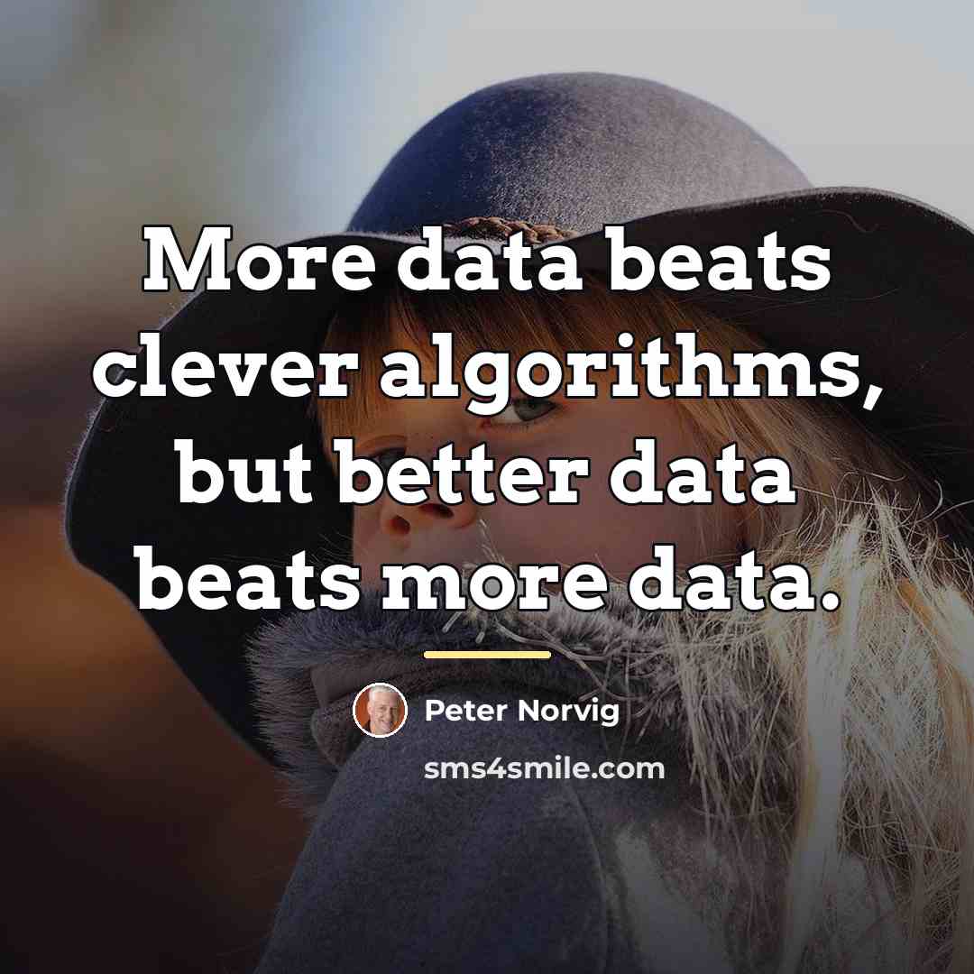 “More data beats clever algorithms, but better data beats more…” quote by Peter Norvig