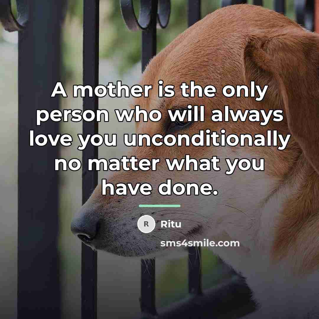 “A mother is the only person who will always love…” quote by Ritu