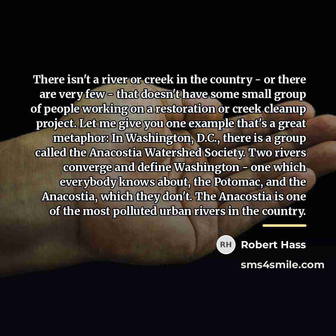 “There isn't a river or creek in the country -…” quote by Robert Hass
