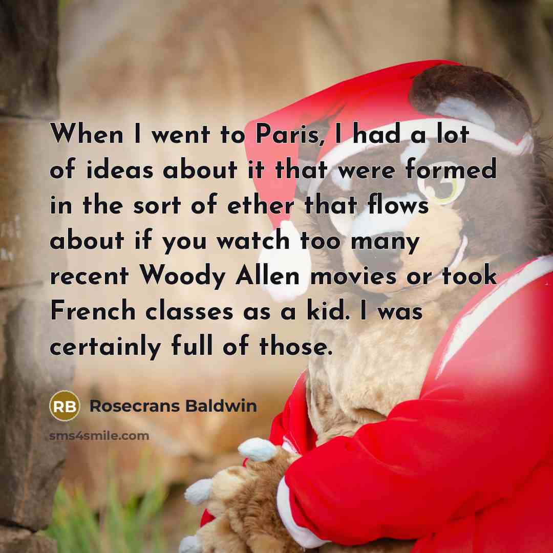“When I went to Paris, I had a lot of…” quote by Rosecrans Baldwin