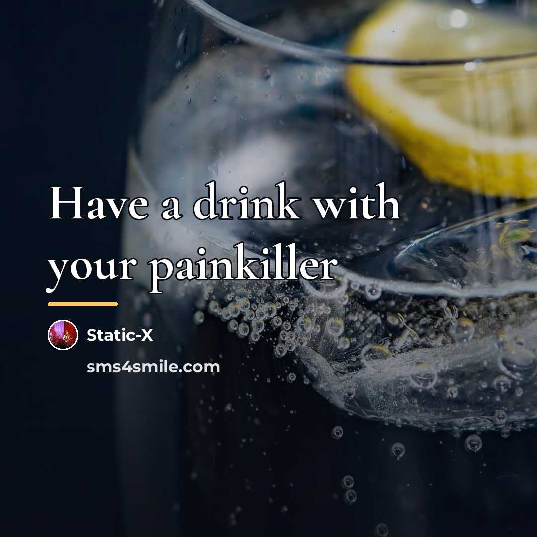 “Have a drink with your painkiller…” quote by Static-X
