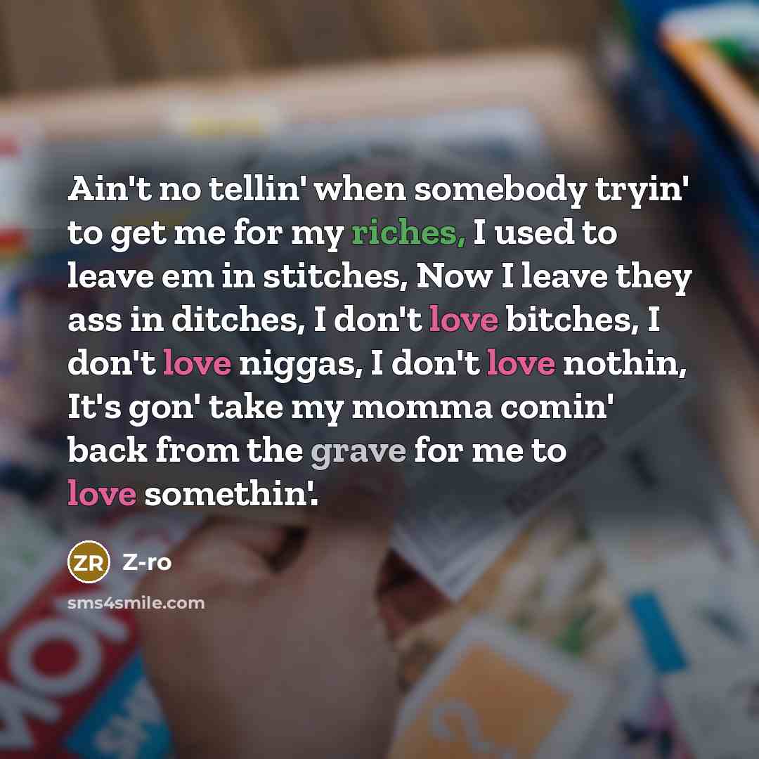 “Ain't no tellin' when somebody tryin' to get me for…” quote by Z-Ro