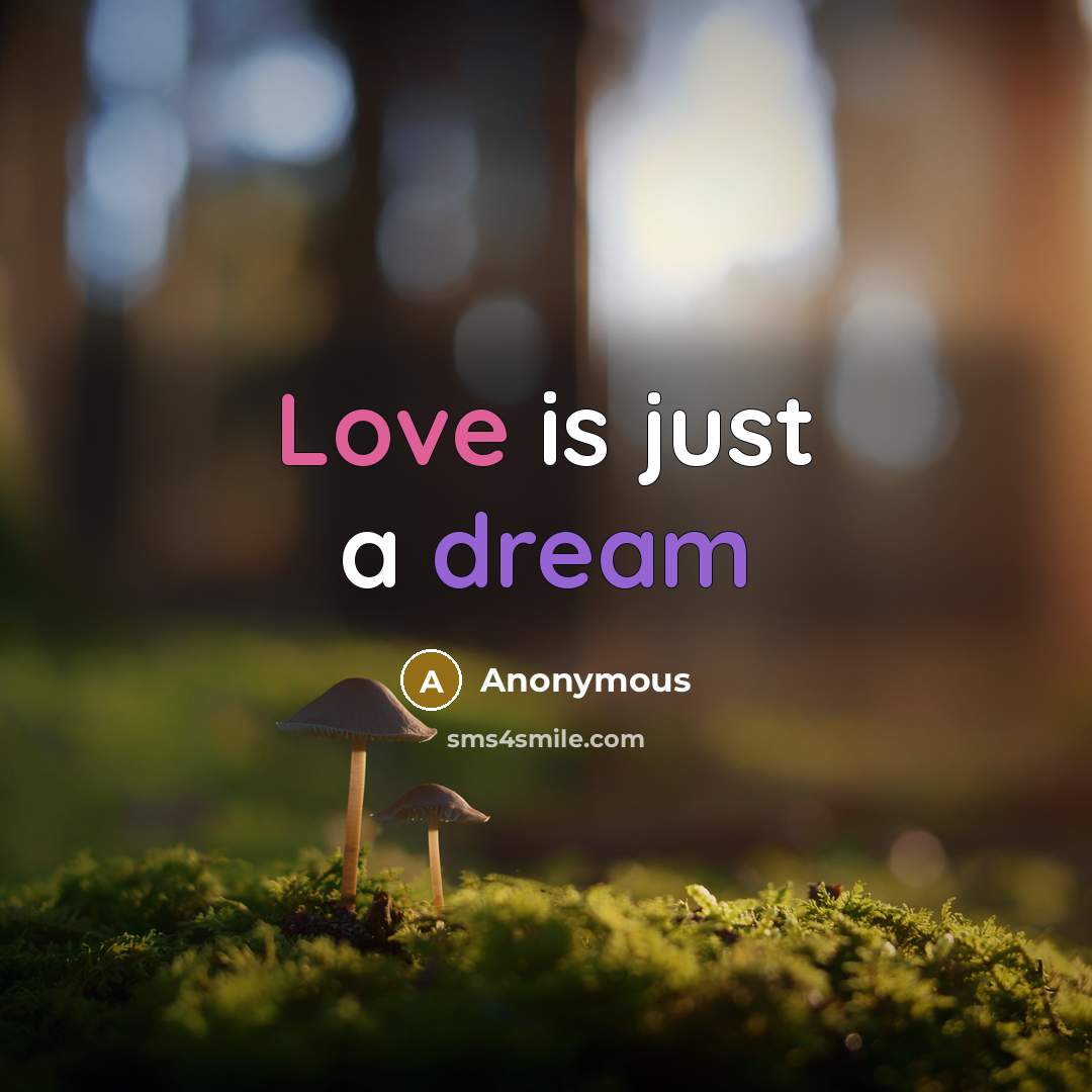 “Love is just a dream” quote by Anonymous