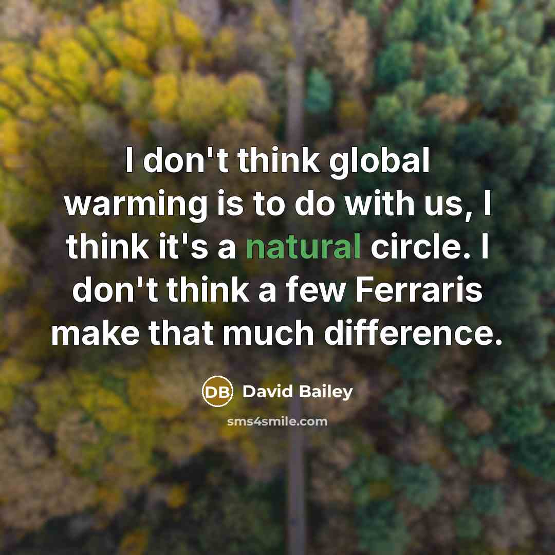 “I don't think global warming is to do with us,…” quote by David Bailey