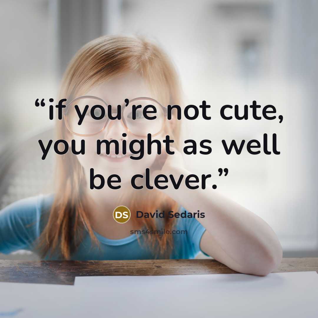 “if you’re not cute, you might as well be clever.” quote by David Sedaris