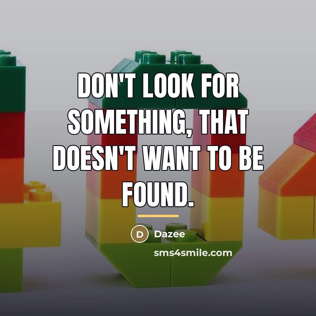 “Don't look for something, that doesn't want to be found.…” quote by Dazee