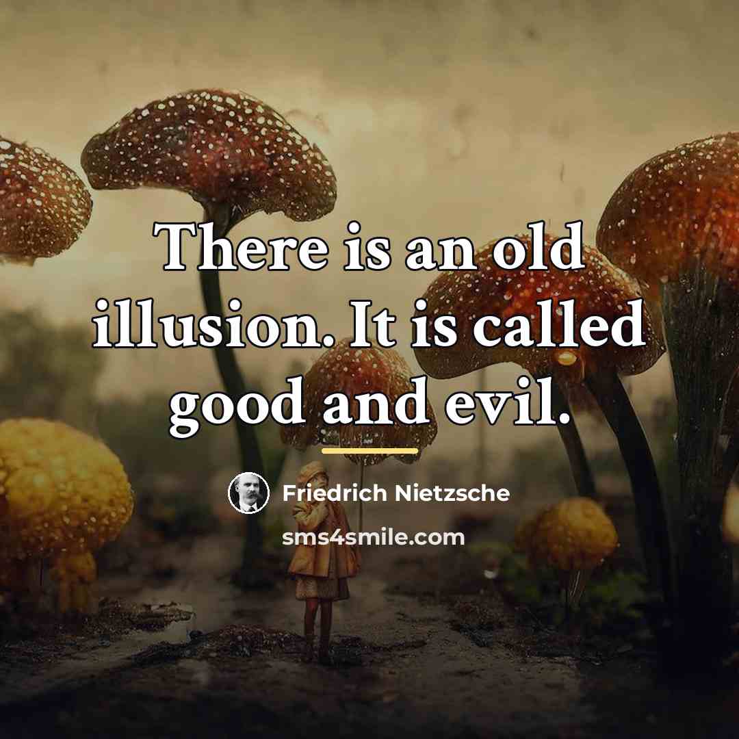 “There is an old illusion. It is called good and…” quote by Friedrich Nietzsche