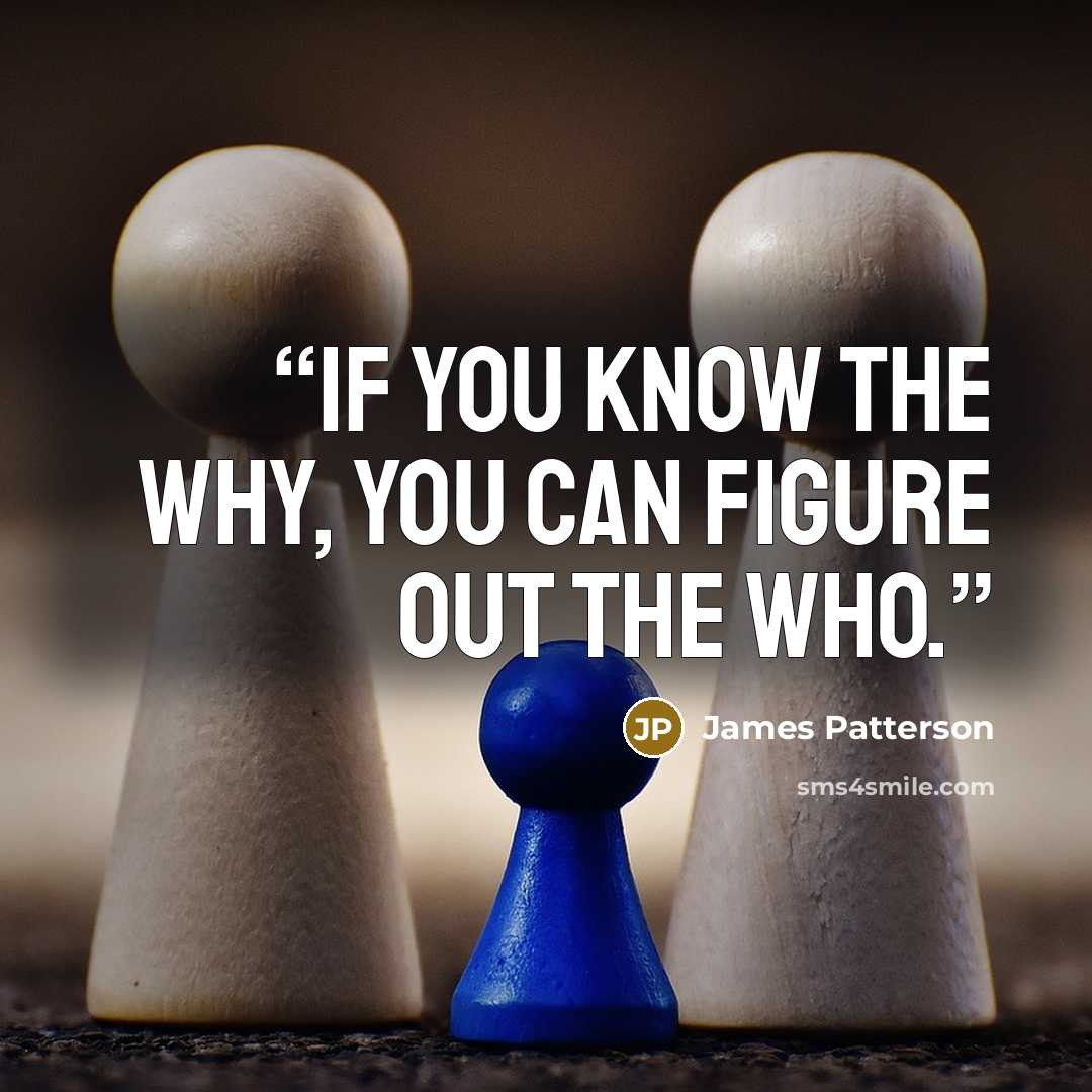 “If you know the why, you can figure out the who.” quote by James Patterson