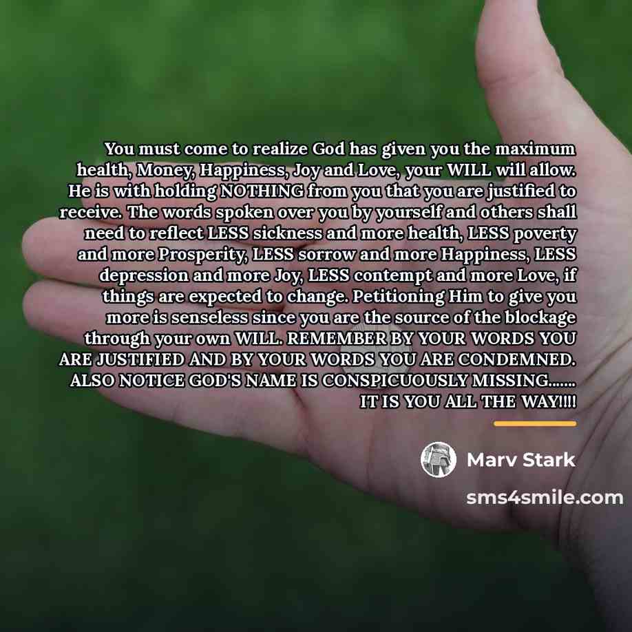 “You must come to realize God has given you the…” quote by Marv Stark