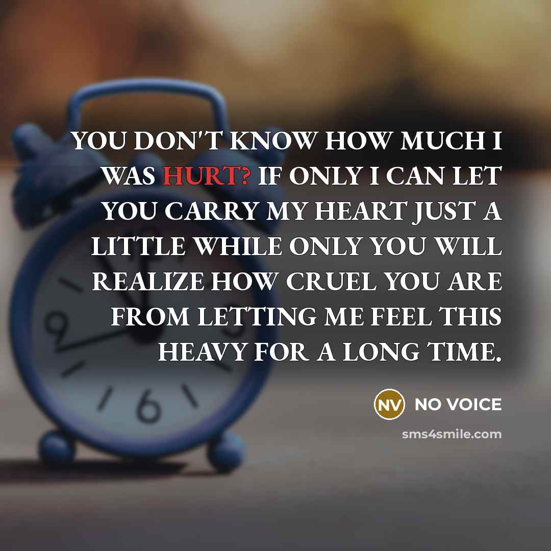 “YOU DON'T KNOW HOW MUCH I WAS HURT? IF ONLY…” quote by NO VOICE