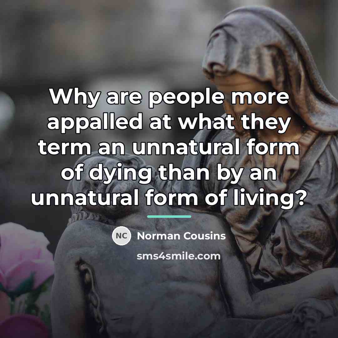 “Why are people more appalled at what they term an…” quote by Norman Cousins