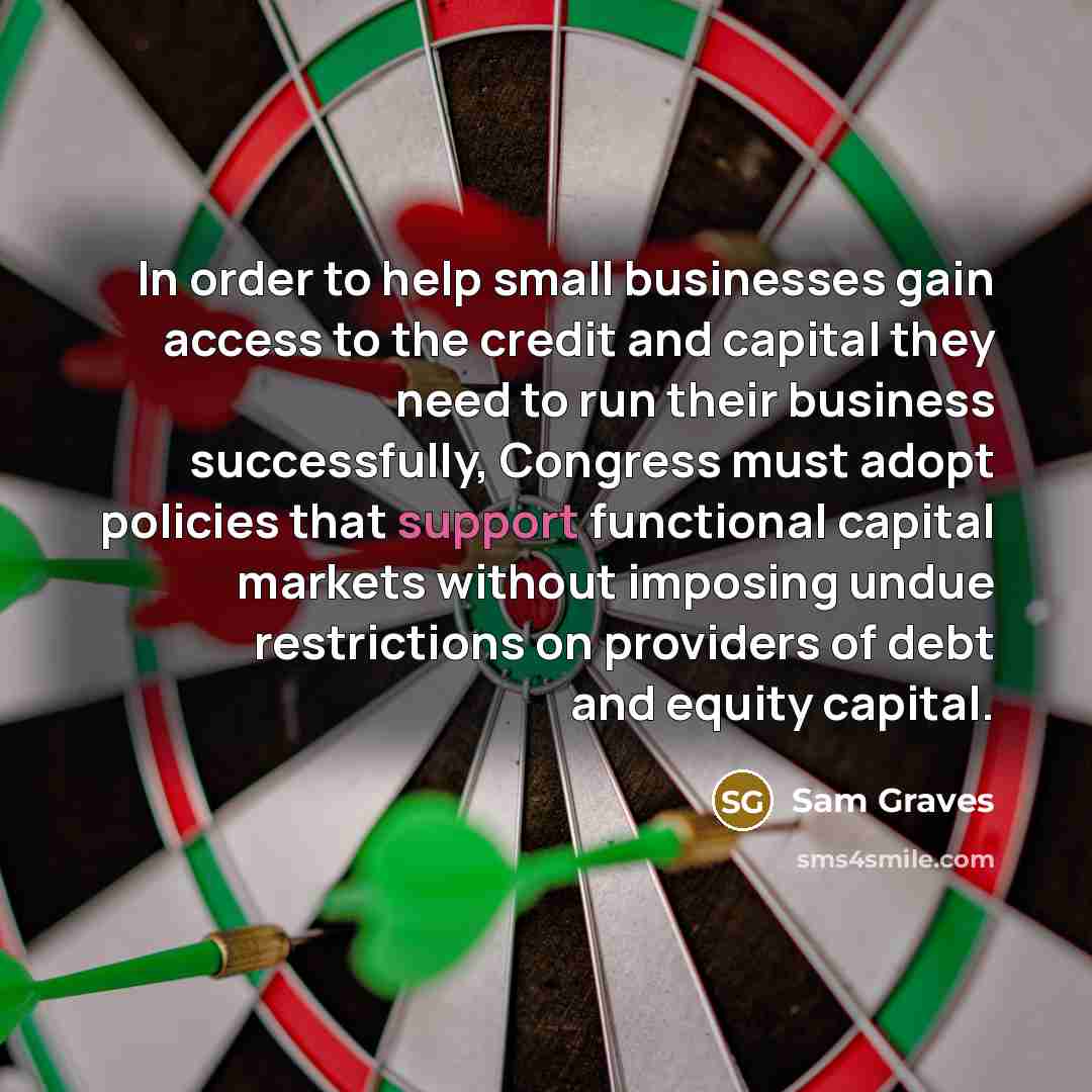 “In order to help small businesses gain access to the…” quote by Sam Graves