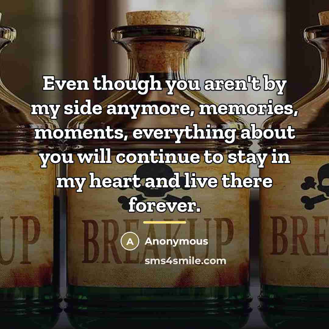 “Even though you aren't by my side anymore, memories, moments,…” quote by Anonymous