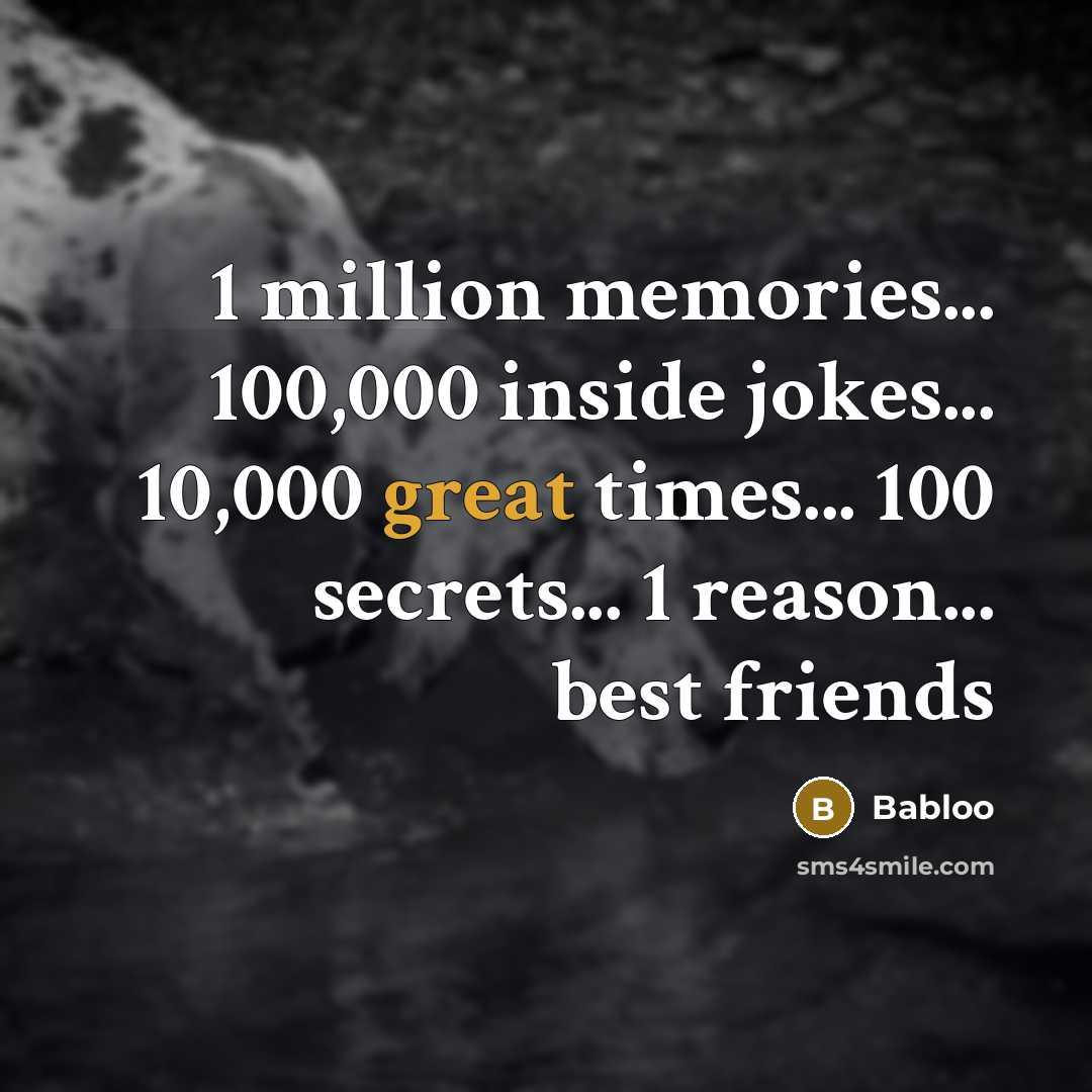 “1 million memories... 100,000 inside jokes... 10,000 great times... 100…” quote by Babloo