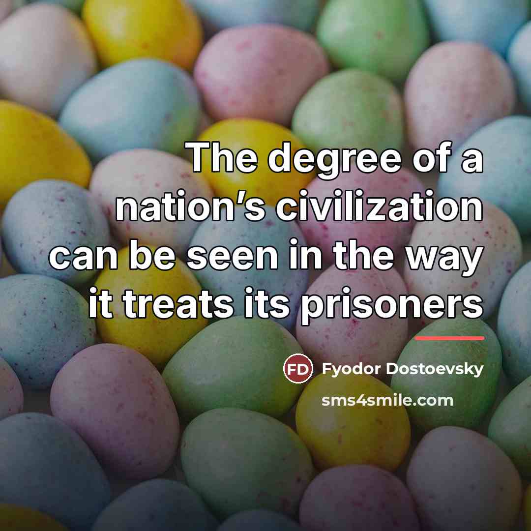 “The degree of a nation’s civilization can be seen in…” quote by Fyodor Dostoevsky