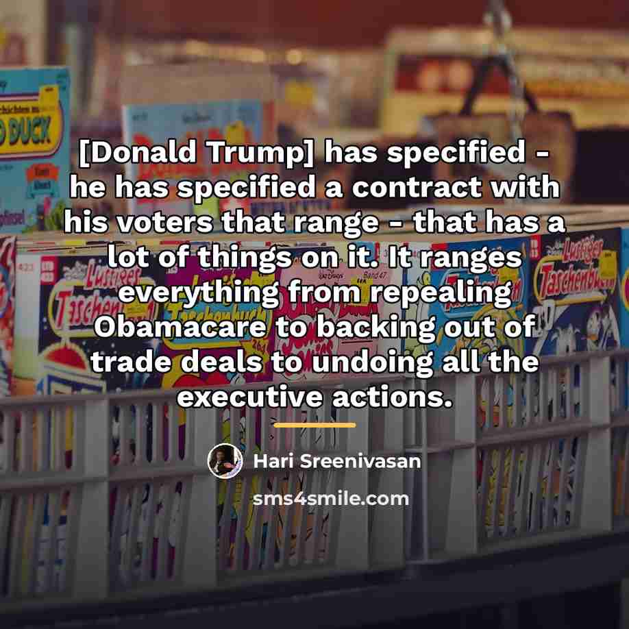 “[Donald Trump] has specified - he has specified a contract…” quote by Hari Sreenivasan
