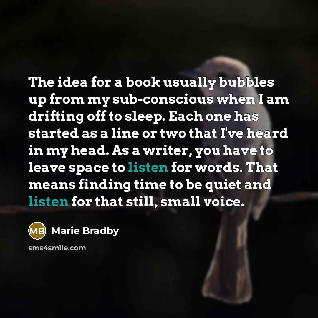“The idea for a book usually bubbles up from my…” quote by Marie Bradby
