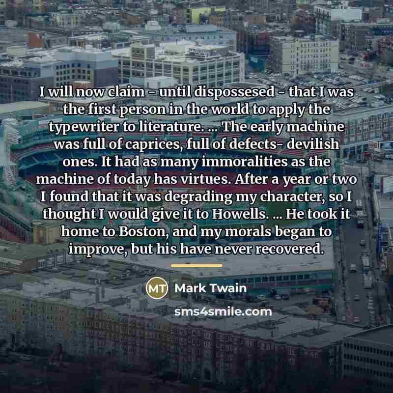 “I will now claim - until dispossesed - that I…” quote by Mark Twain