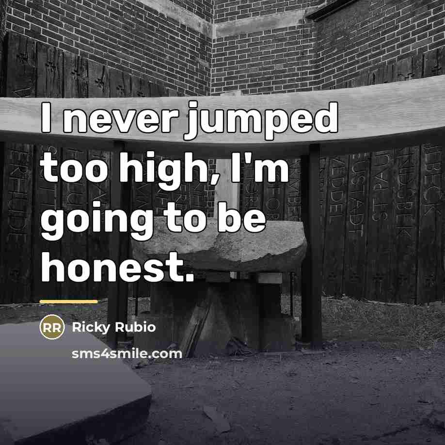 “I never jumped too high, I'm going to be honest.…” quote by Ricky Rubio