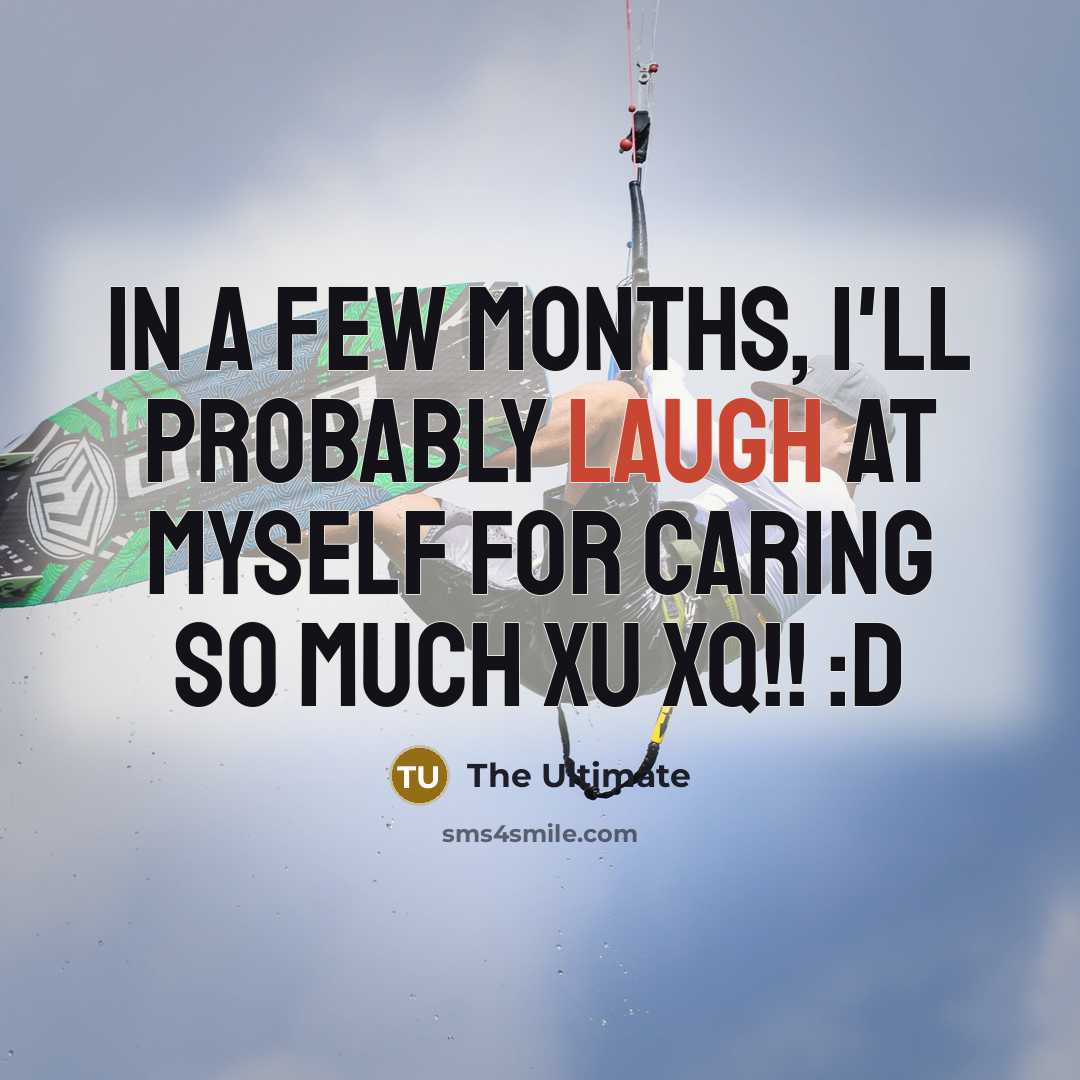 “In a few months, I'll probably laugh at myself for…” quote by THE ULTIMATE