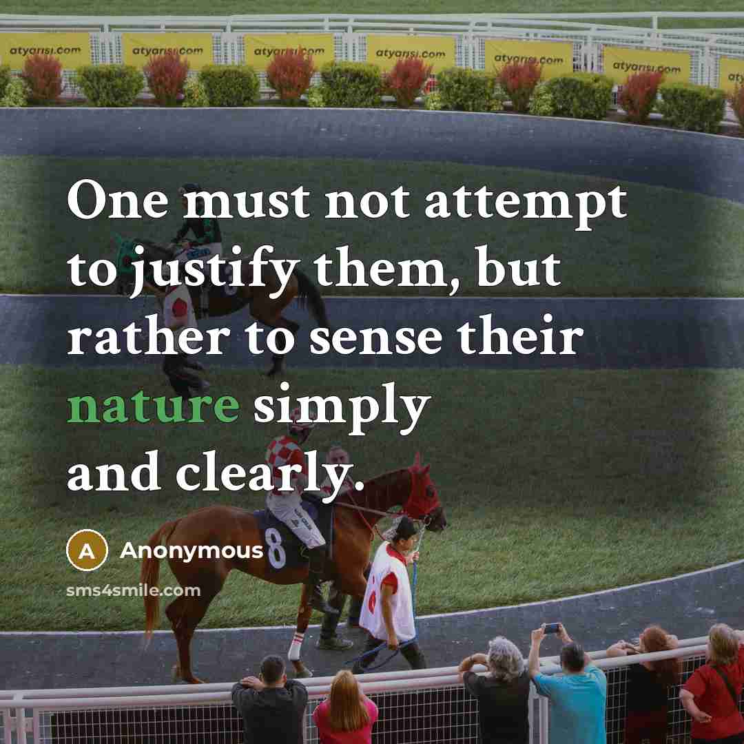 “One must not attempt to justify them, but rather to sense their nature simply and clearly.” quote by Anonymous