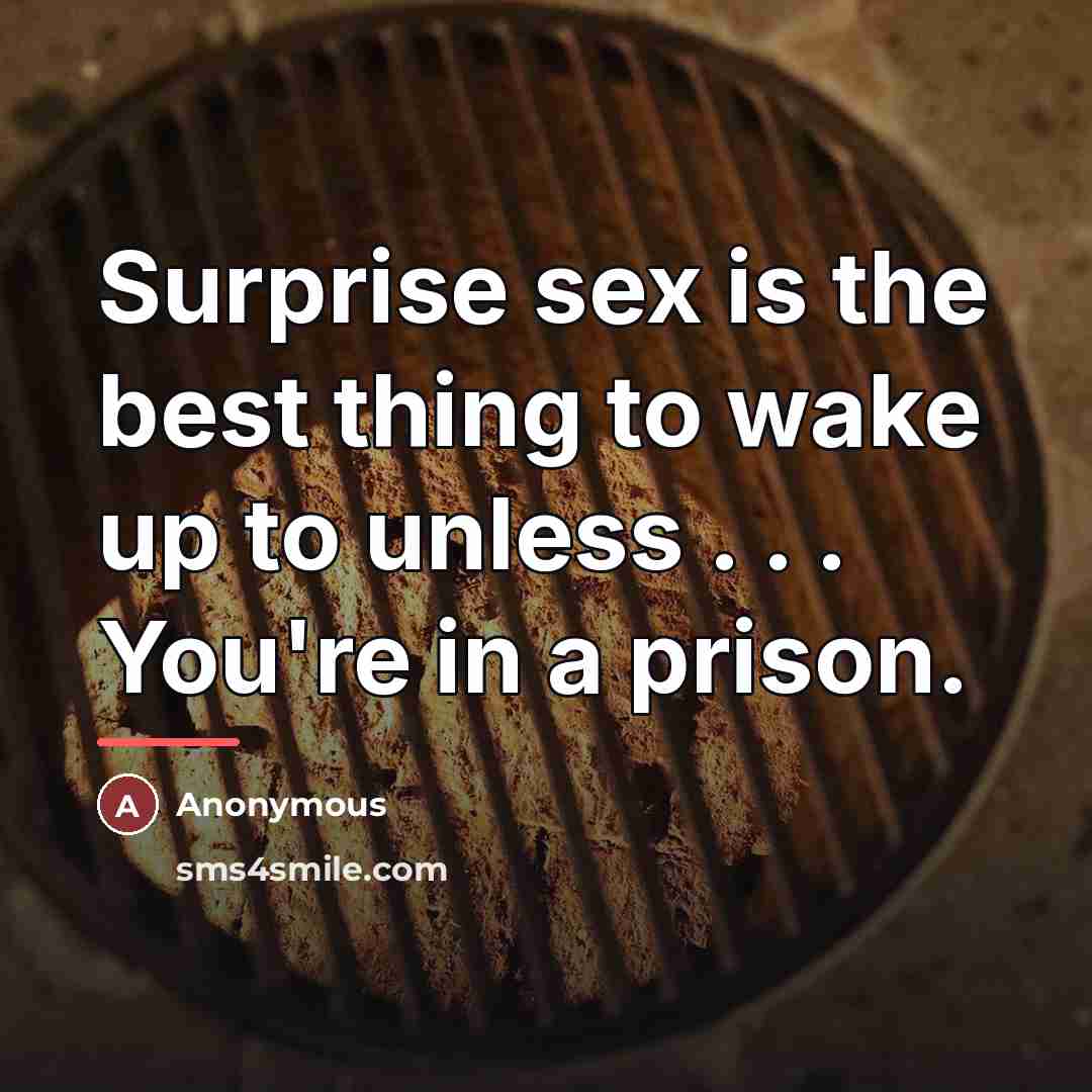 “Surprise sex is the best thing to wake up to…” quote by Anonymous