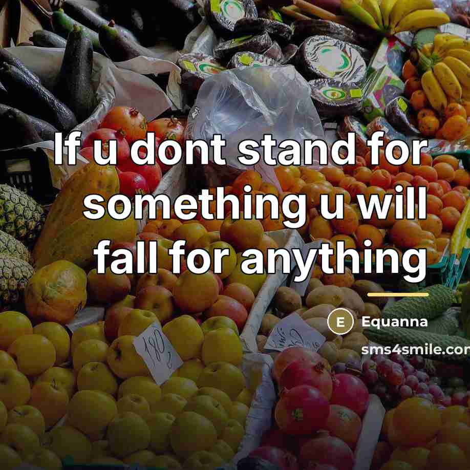 “If u dont stand for something u will fall for…” quote by Equanna