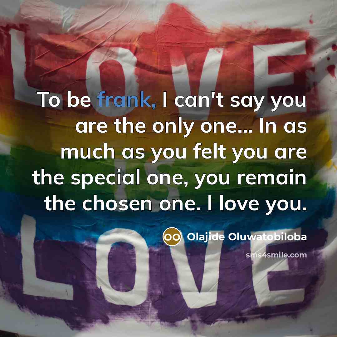 “To be frank, I can't say you are the only…” quote by Olajide Oluwatobiloba