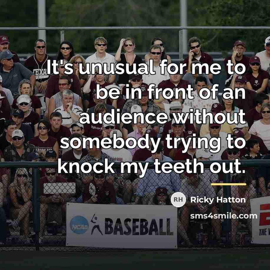 “It's unusual for me to be in front of an…” quote by Ricky Hatton