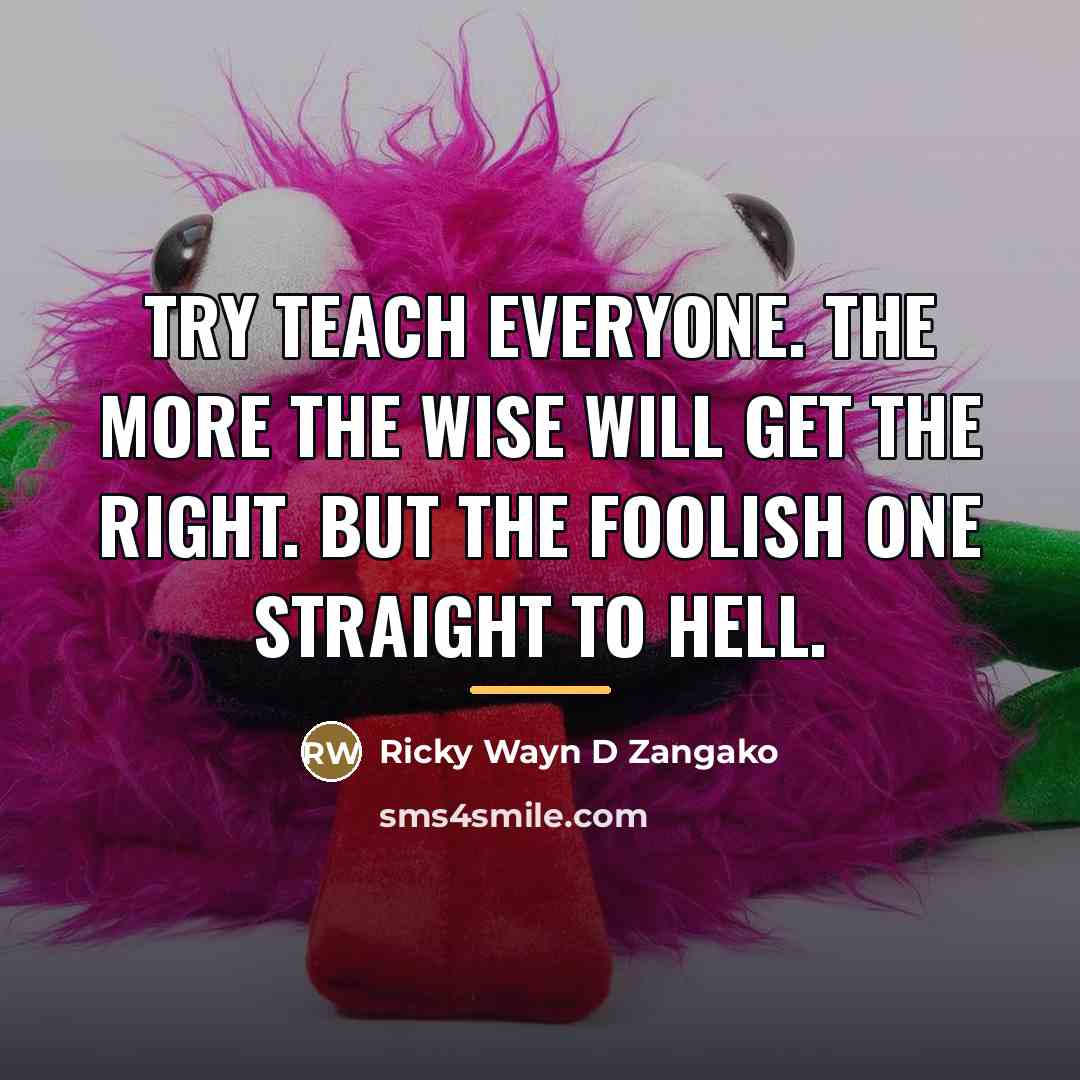“Try teach everyone. The more the wise will get the…” quote by Ricky Wayn D Zangako