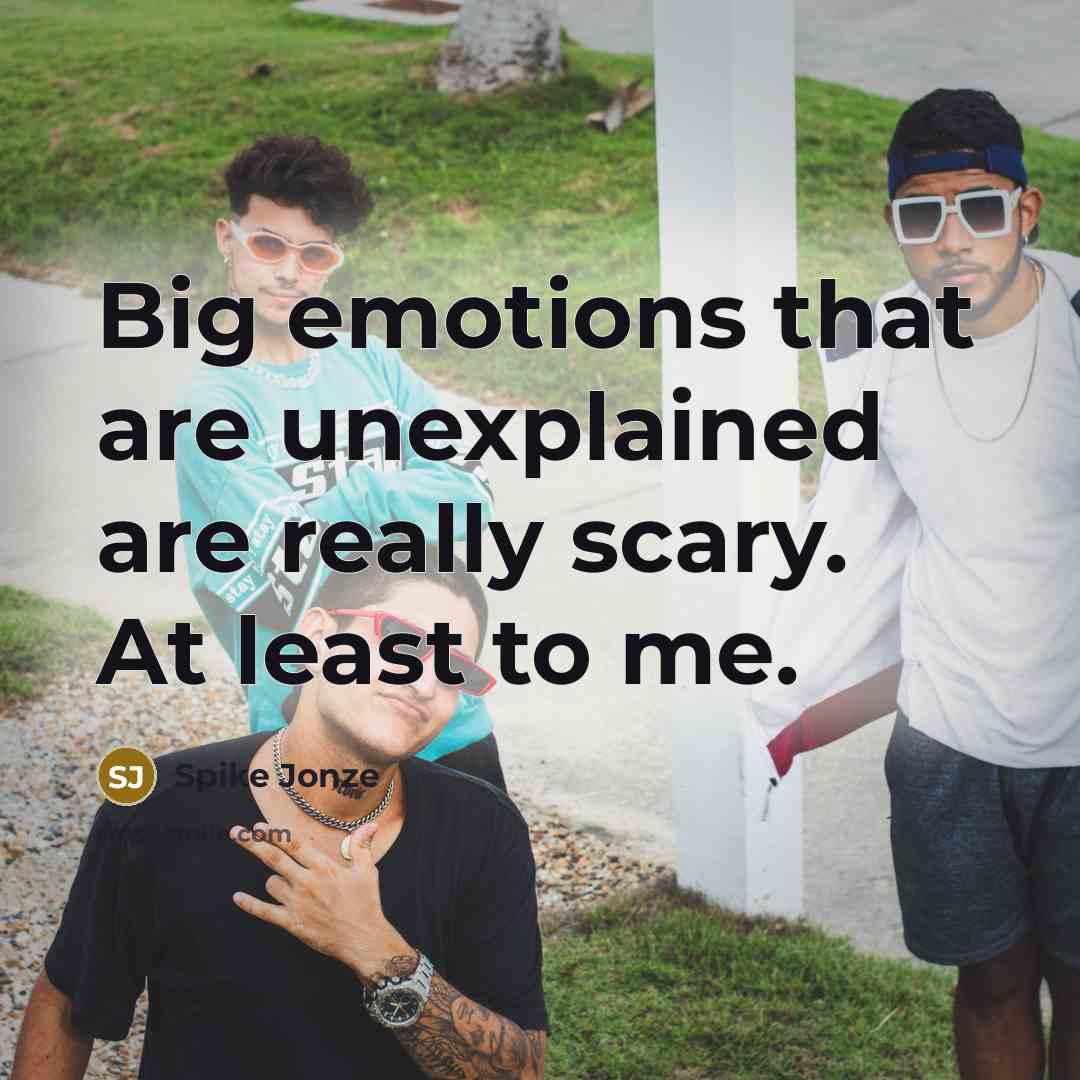 “Big emotions that are unexplained are really scary. At least…” quote by Spike Jonze