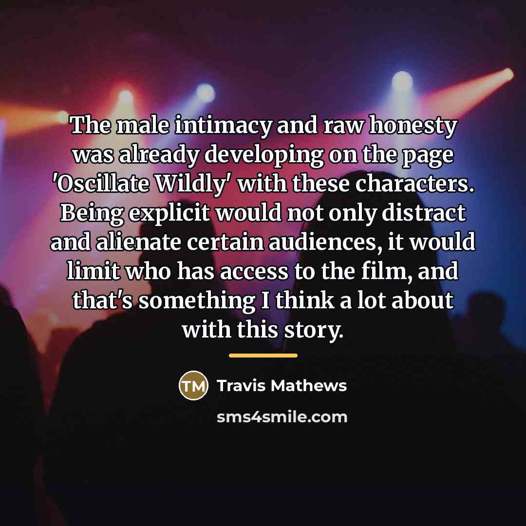 “The male intimacy and raw honesty was already developing on…” quote by Travis Mathews