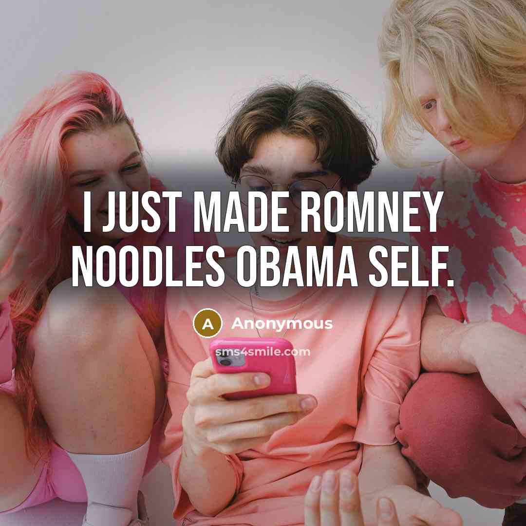 “I just made Romney noodles Obama self.…” quote by Anonymous