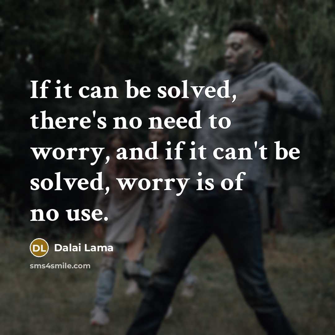 “If it can be solved, there's no need to worry,…” quote by Dalai Lama
