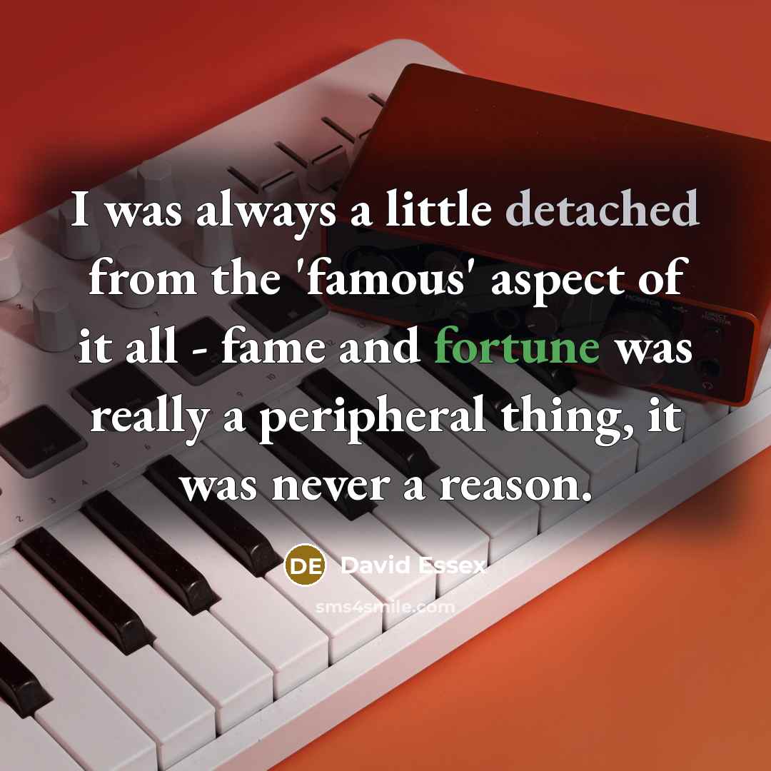 “I was always a little detached from the 'famous' aspect…” quote by David Essex