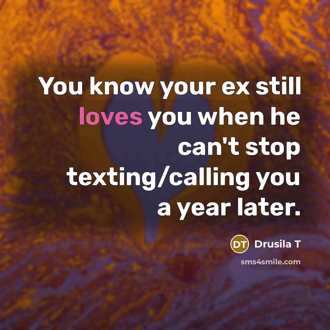“You know your ex still loves you when he can't…” quote by Drusila T