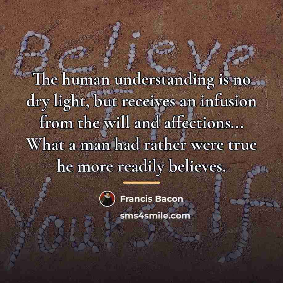 “The human understanding is no dry light, but receives an…” quote by Francis Bacon
