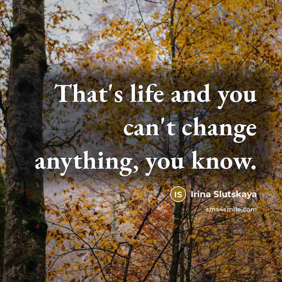“That's life and you can't change anything, you know.…” quote by Irina Slutskaya