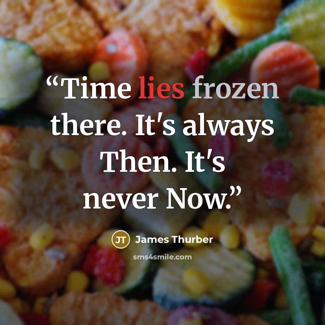 “Time lies frozen there. It's always Then. It's never Now.” quote by James Thurber