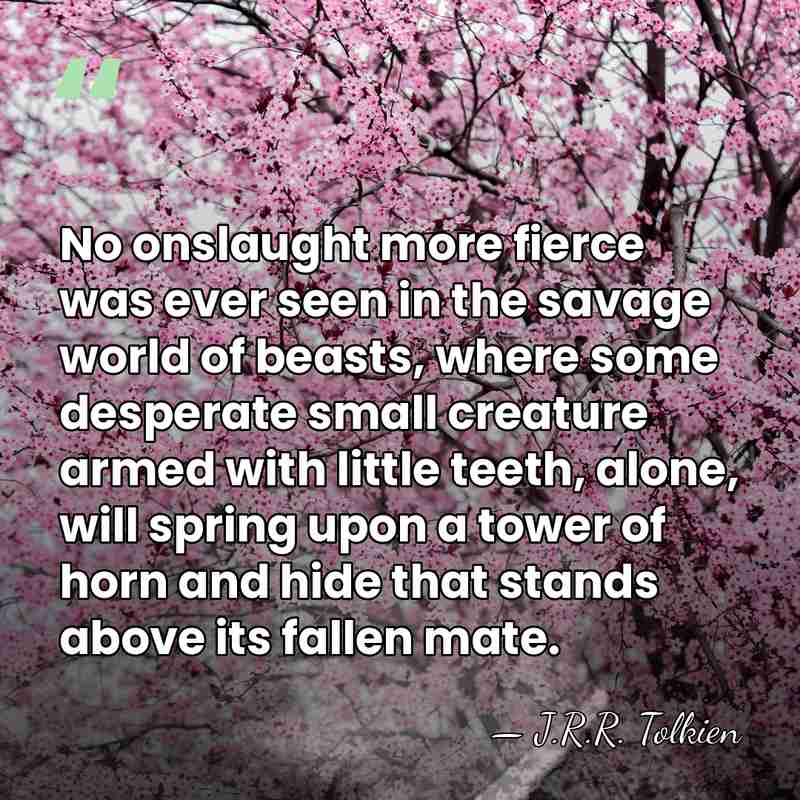 No onslaught more fierce was ever seen in the savage world of&hellip; - J.R.R. Tolkien
