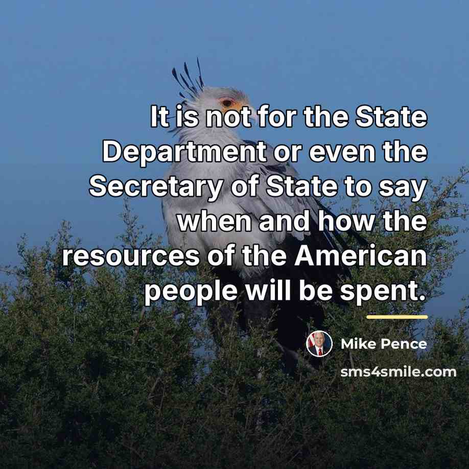 “It is not for the State Department or even the…” quote by Mike Pence