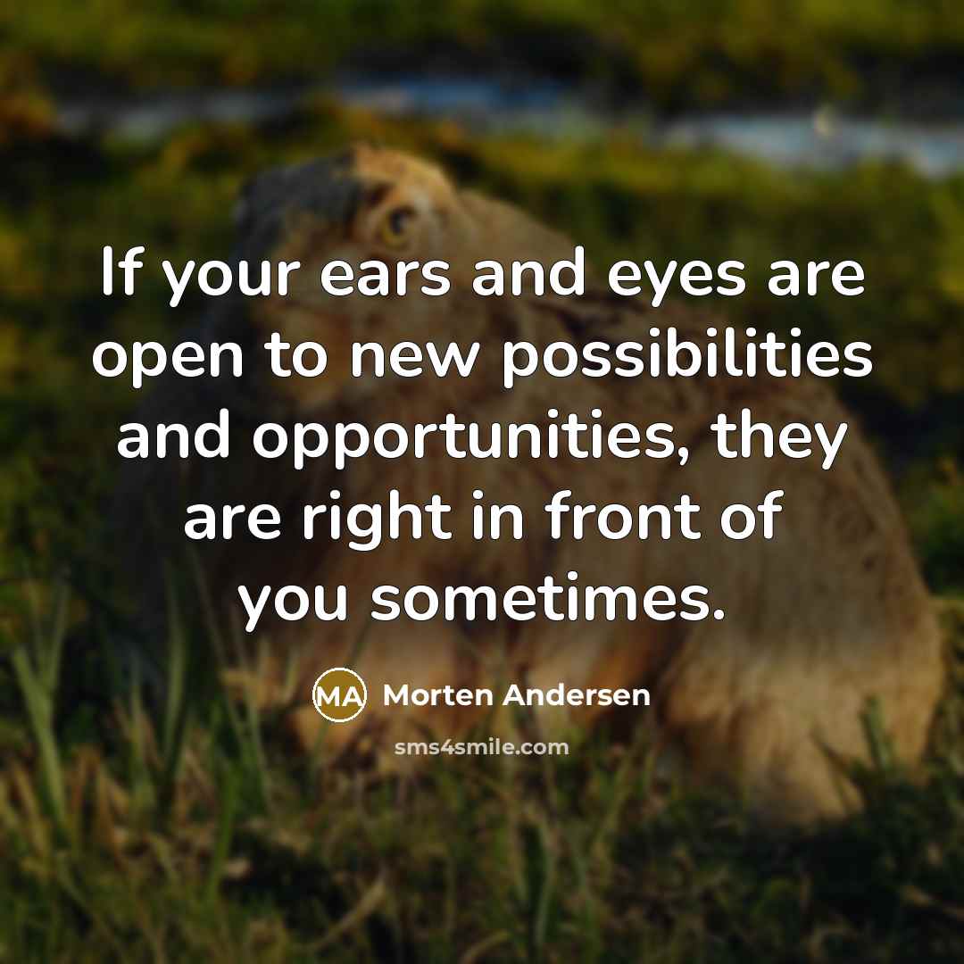 “If your ears and eyes are open to new possibilities…” quote by Morten Andersen