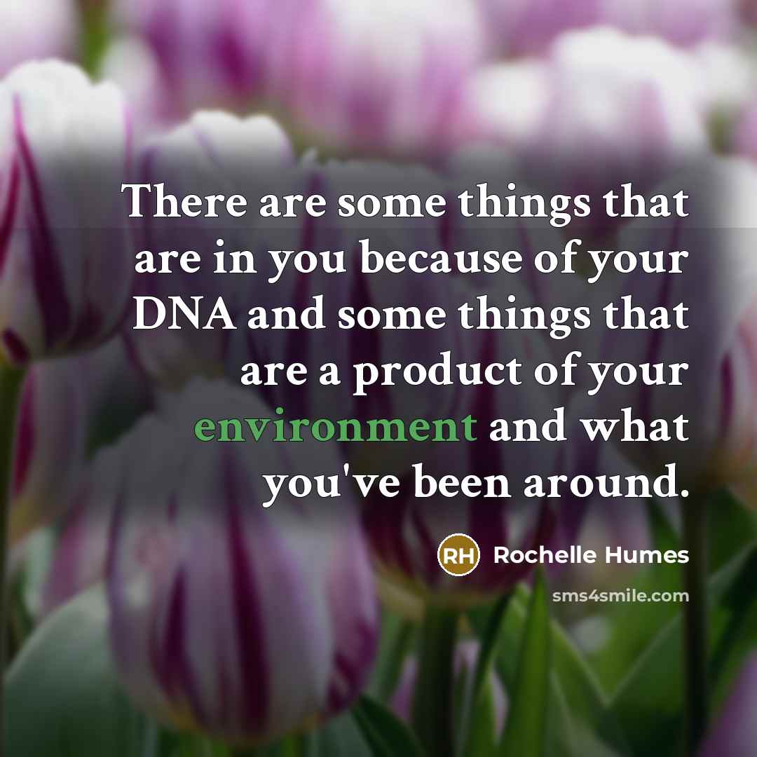 “There are some things that are in you because of…” quote by Rochelle Humes