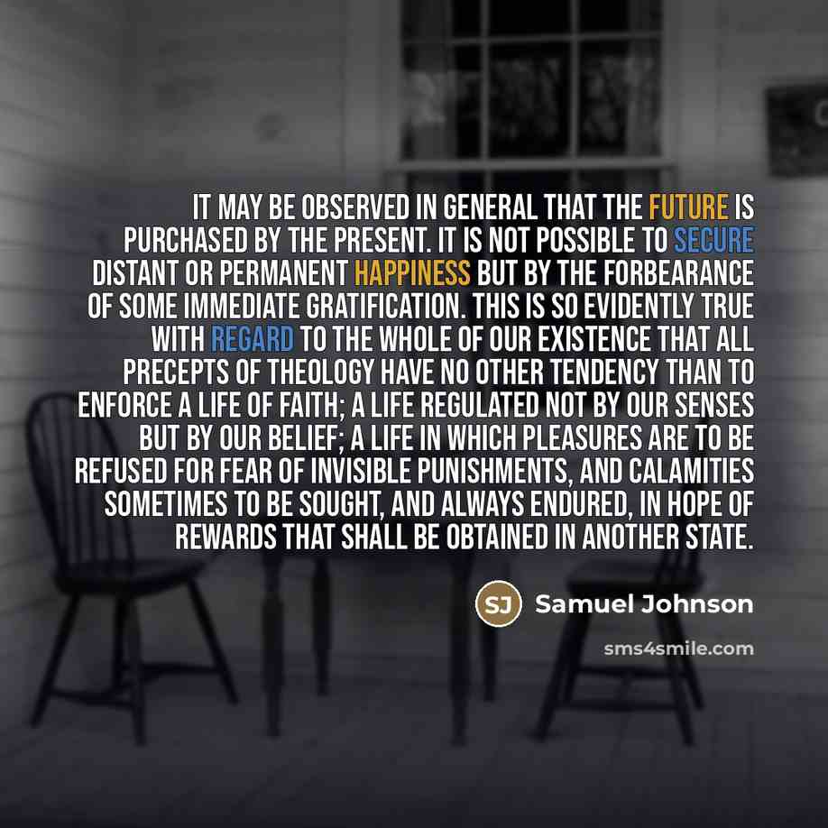 “It may be observed in general that the future is…” quote by Samuel Johnson