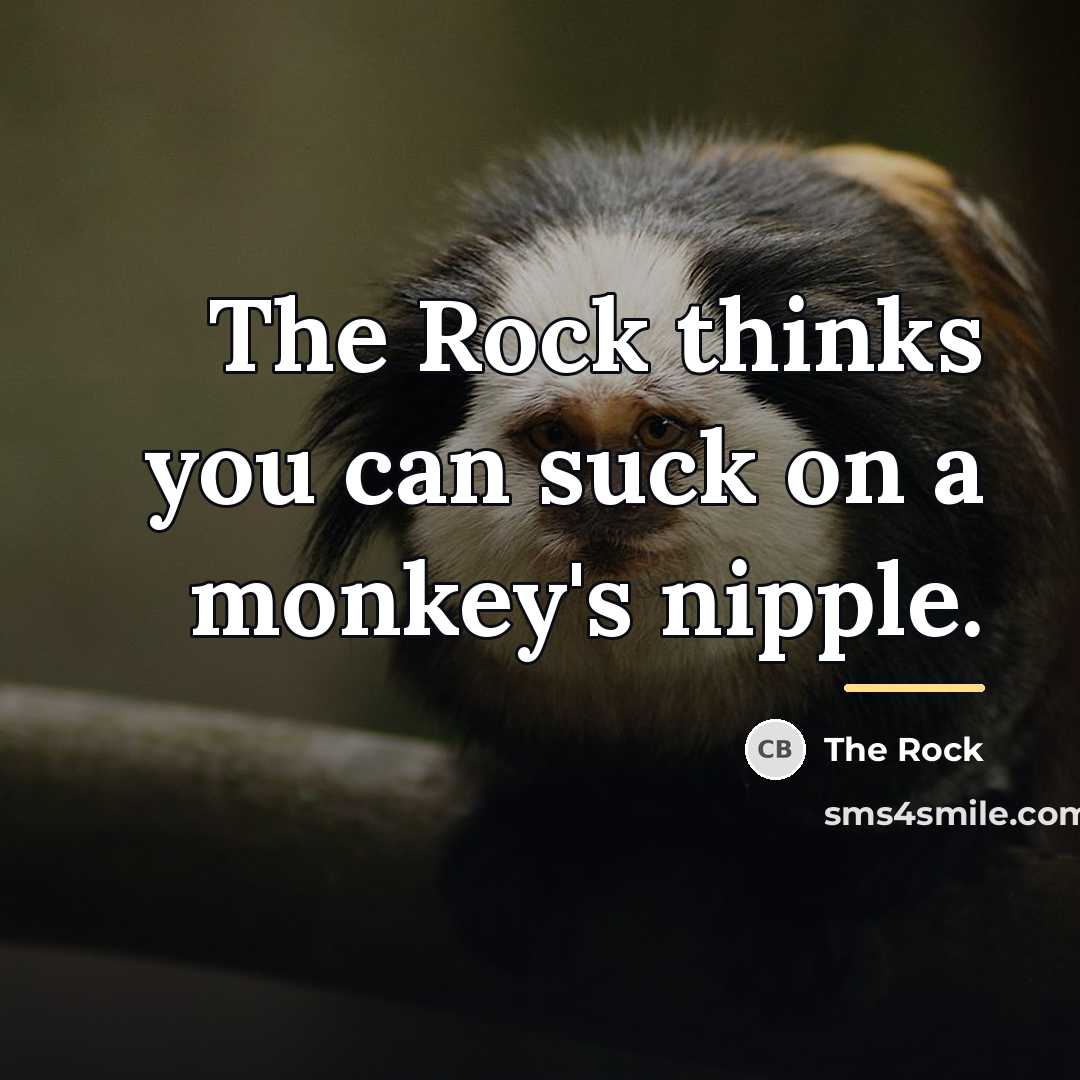 “The Rock thinks you can suck on a monkey's nipple.…” quote by The Rock